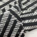 Viskose/Polyester Strick Schwarz Weiß Geometrischer Jacquard-Stoff